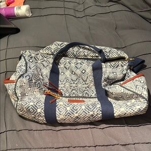 Capelli of New York Geometric Tote with Navy and Gold